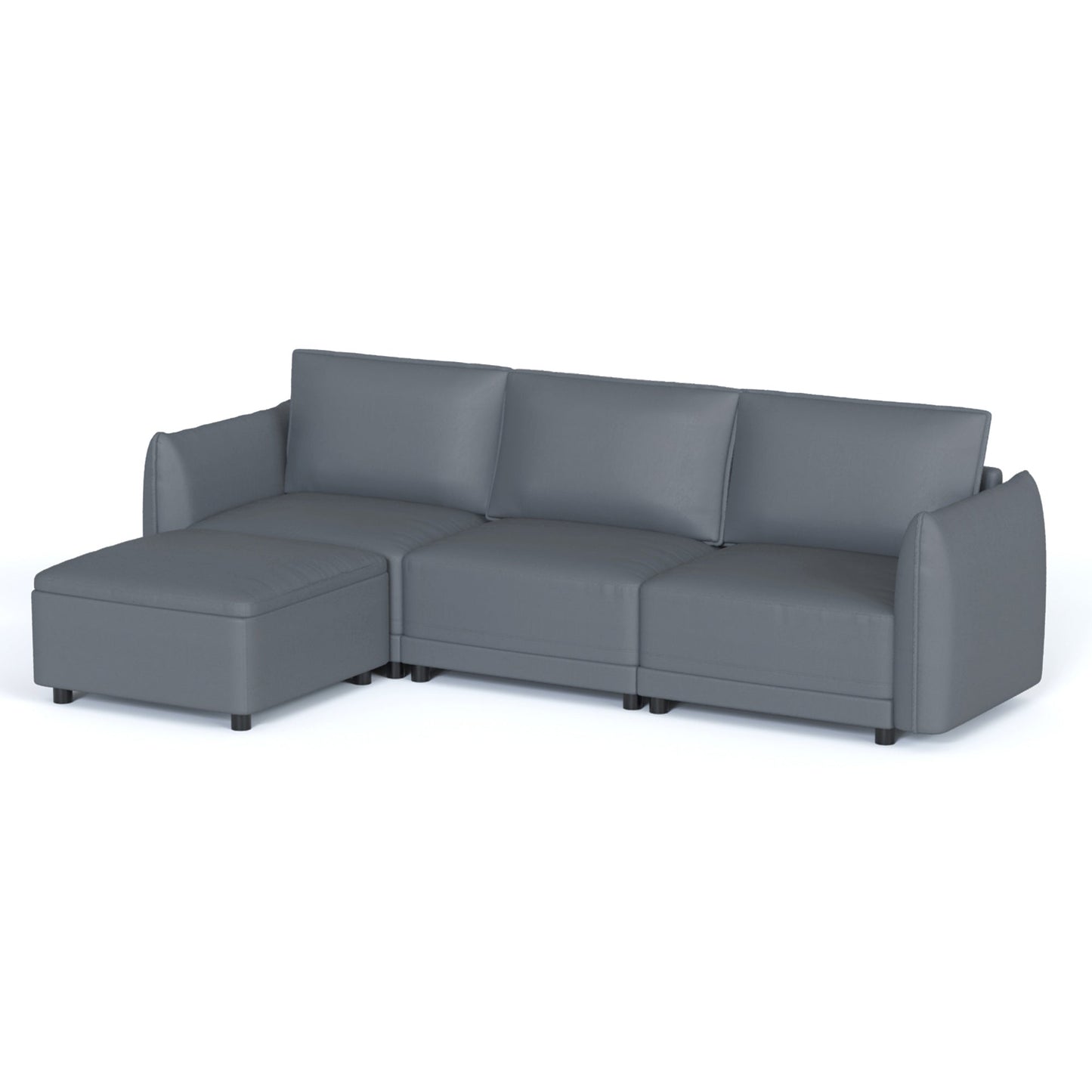 Royalcraft Convertible Sectional Sofa, 107.87" L-Shaped Couch, Modern Vegan Leather Couches for Living Room, Apartment, Office, and Small Space
