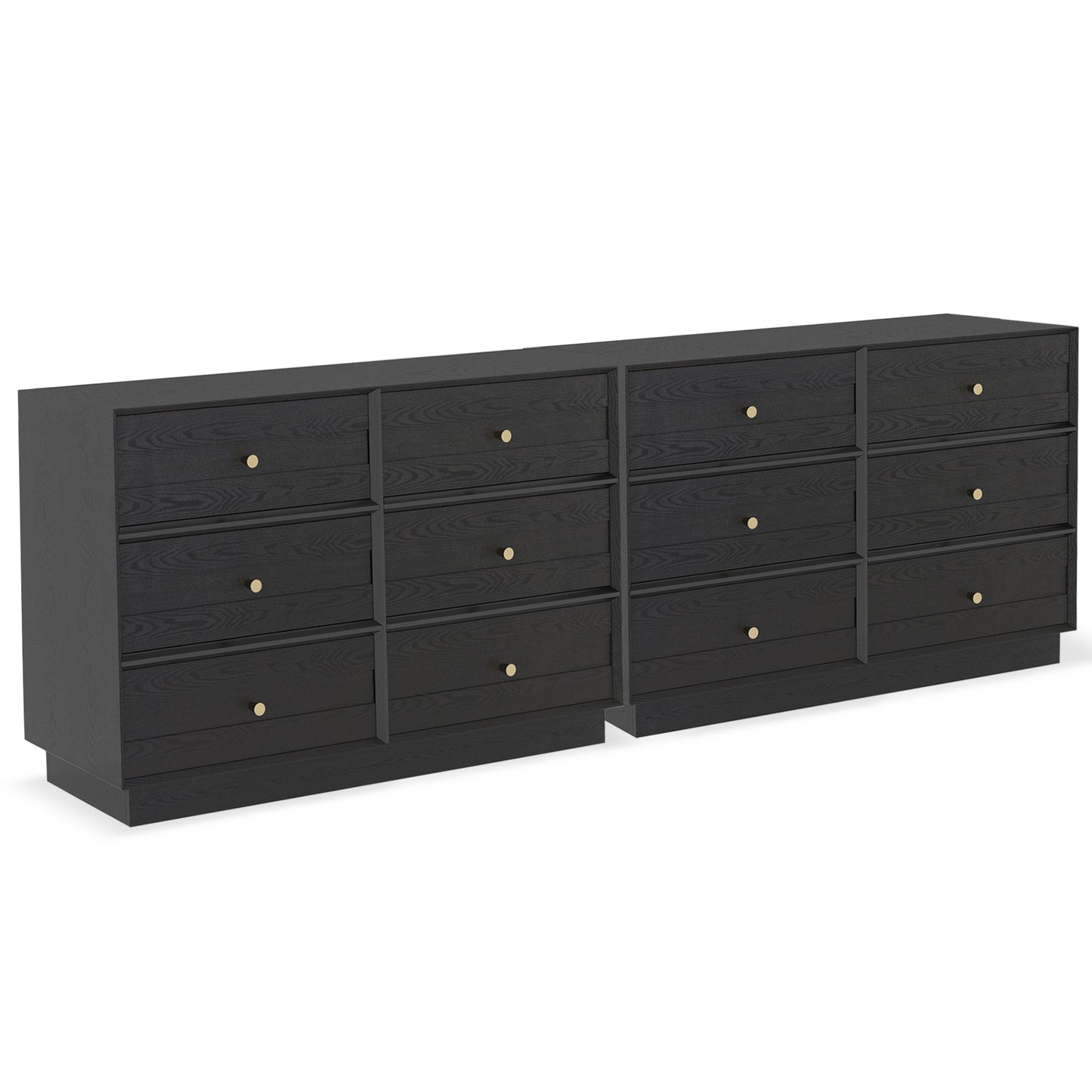 Royalcraft 6 Drawer Dresser, Modern Closet Dressers Chest of Drawers with Crystal Knobs & Decorative Painted Strip, Wood Storage Cabinet for Bedroom Living Room Hallway Closet