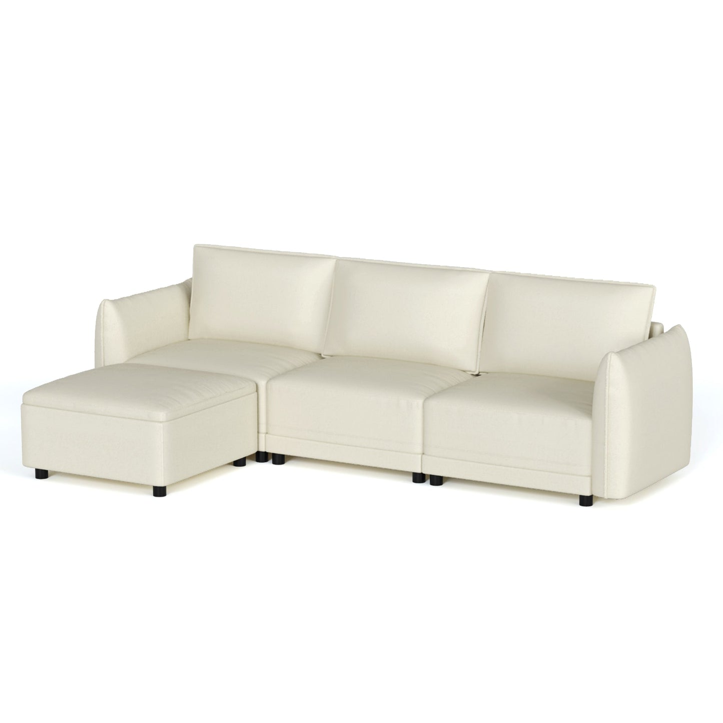 Royalcraft Convertible Sectional Sofa, 107.87" L-Shaped Couch, Modern Vegan Leather Couches for Living Room, Apartment, Office, and Small Space
