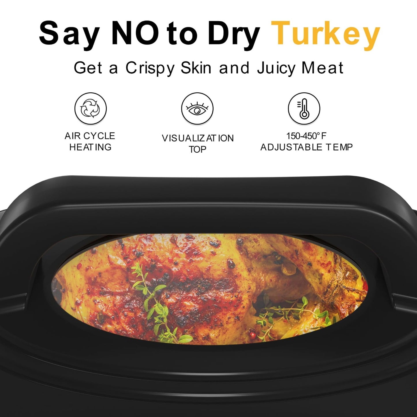 Superjoe Outdoor 20 Quart Roaster Oven, Electric Roaster with Self-Basting Lid, Removable Pan & Rack, Turkey Roaster Oven with Defrost & Warm Function, Stainless Steel, Red