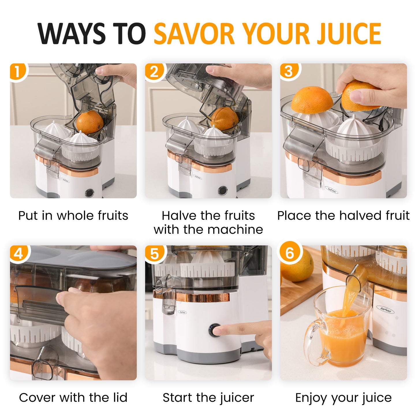 Dual-Head Electric Citrus Juicer, Rechargeable Juicer Machine with USB Charging & Cleaning Brush, Portable Lemon Squeezer for Fresh Orange, Lemon, Lime, Kiwi, Grapefruit, Easy to Clean & Use