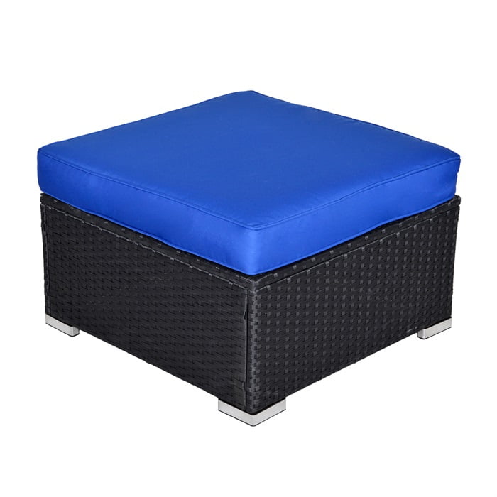 Sunvivi Patio Furniture Set with Cushions, PE Wicker Outdoor Conversation Sofa Patio Sectional Coffee Table for Garden, Beach, Balcony and Poolside, Aluminum Frame