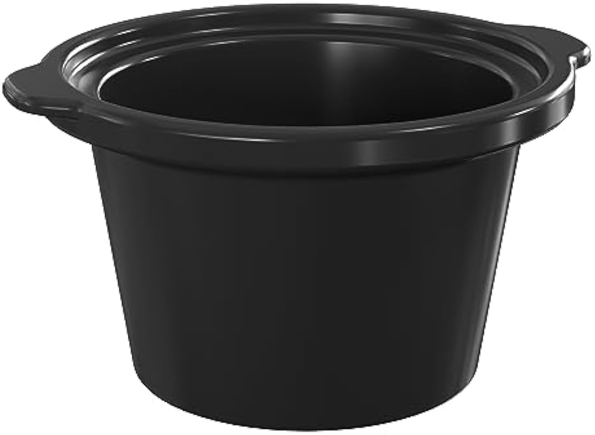 Dual Slow Cooker Ceramic Replacement Insert for Sunvivi,1.25-Quart Black, Dishwasher Safe