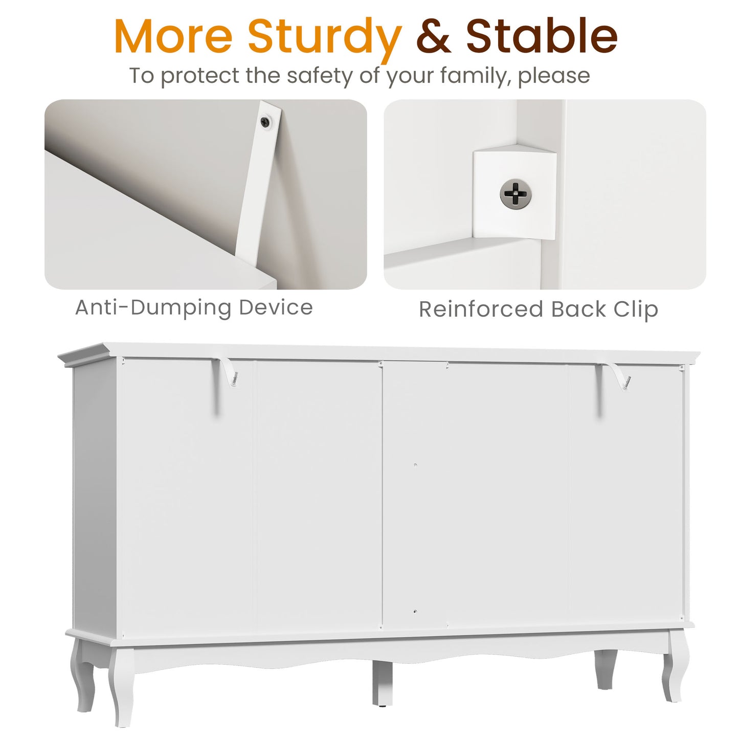 55'' Dresser with 7 Spacious Drawers