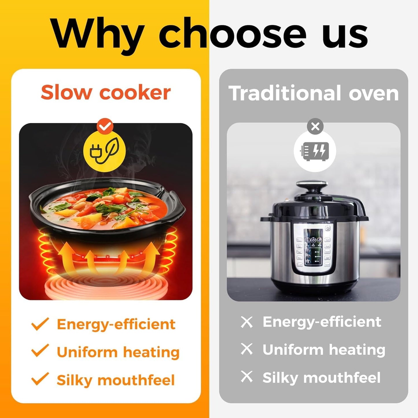 Superjoe Double Slow Cooker,2 Pot Small Mini Crock Buffet Servers and Warmer,Dual Pot Oval Manual Slow Cooker with Adjustable Temp Removable Ceramic Pot,Stainless Steel, Total 2.5 Quarts Red