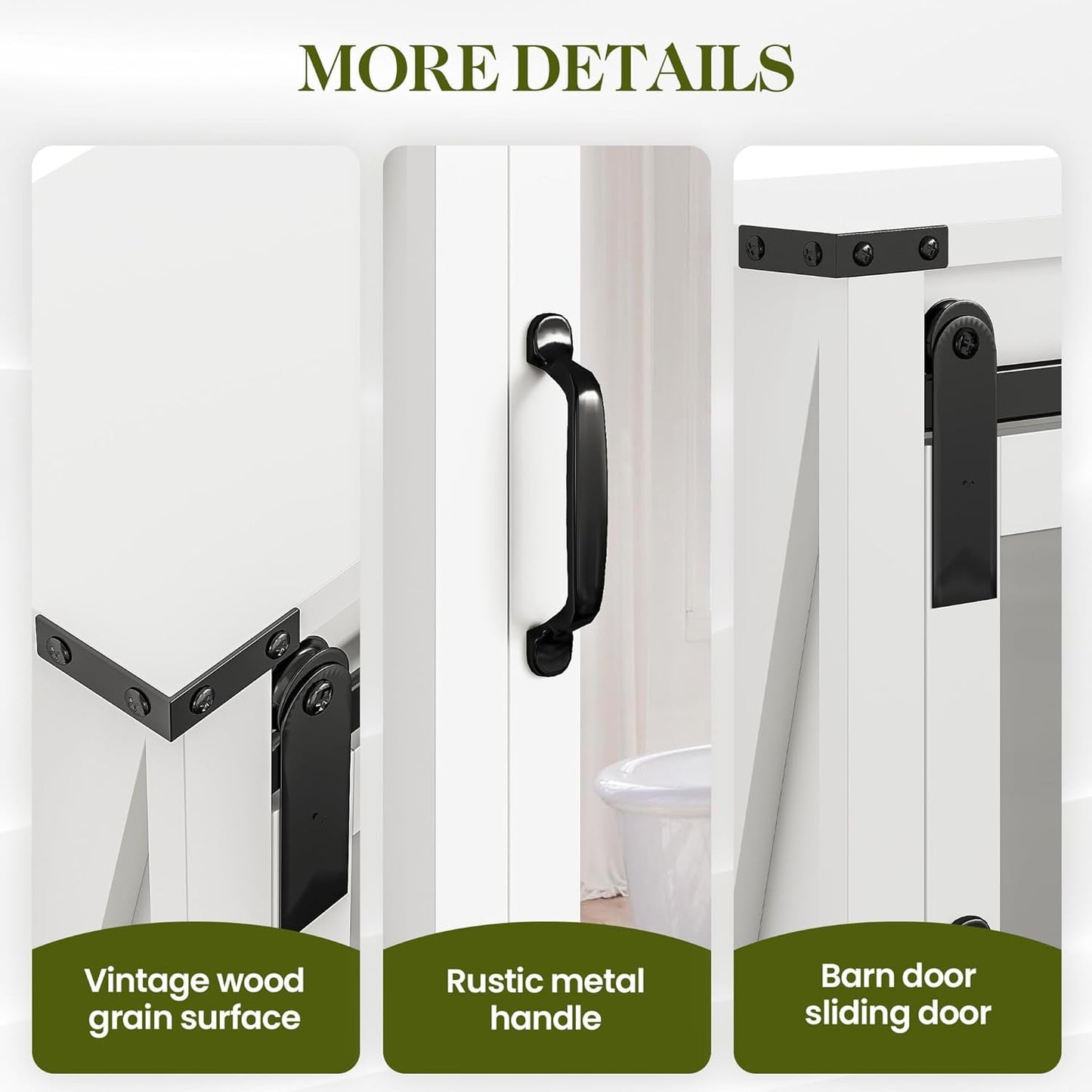 Superjoe 28in Bathroom Cabinet Wall Mount with Sliding Mirror Door, Over The Toilet Storage Cabinet, Farmhouse Medicine Cabinet with Shelves and Towel Bar for Living Room, 28" W x 29" H, White
