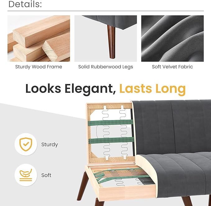 RoyalCraft Sleeper Sectional Sofa Bed£¬ L-Shaped Convertible Sofa with Reclining Backrest and Movable Ottoman£¬ Modern Velvet Fabric Couch for Living Room, Apartment