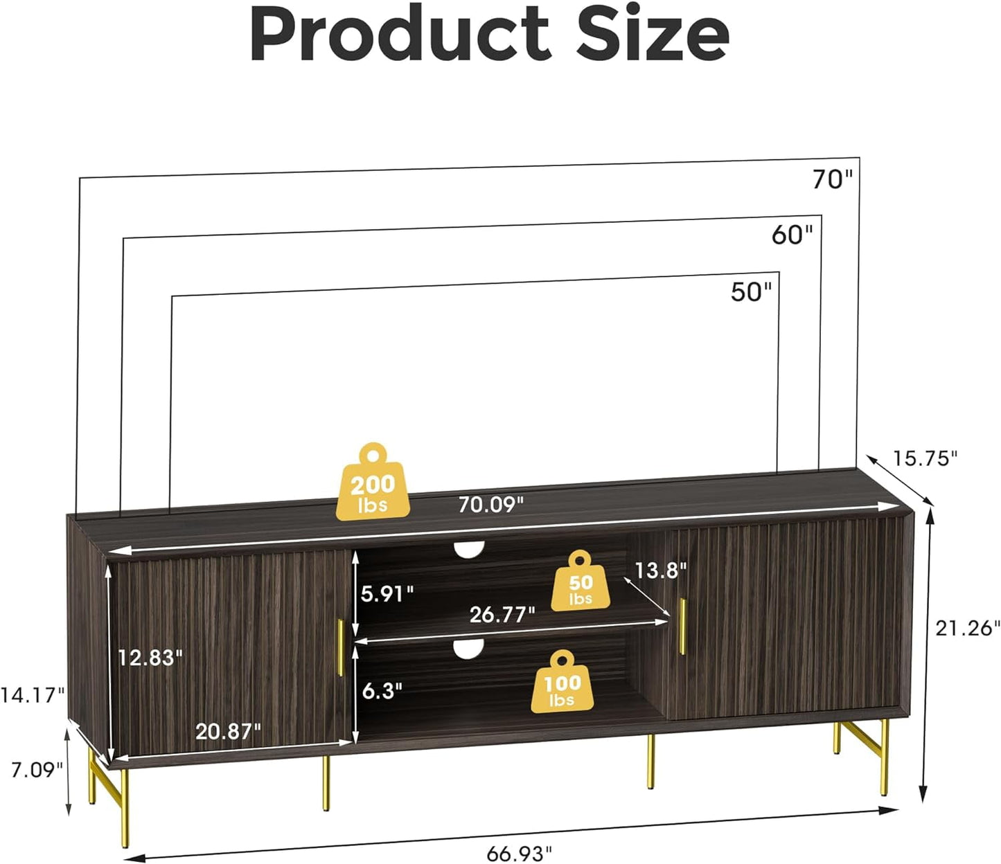 RoyalCraft 70¡± Mid Century Modern TV Stand