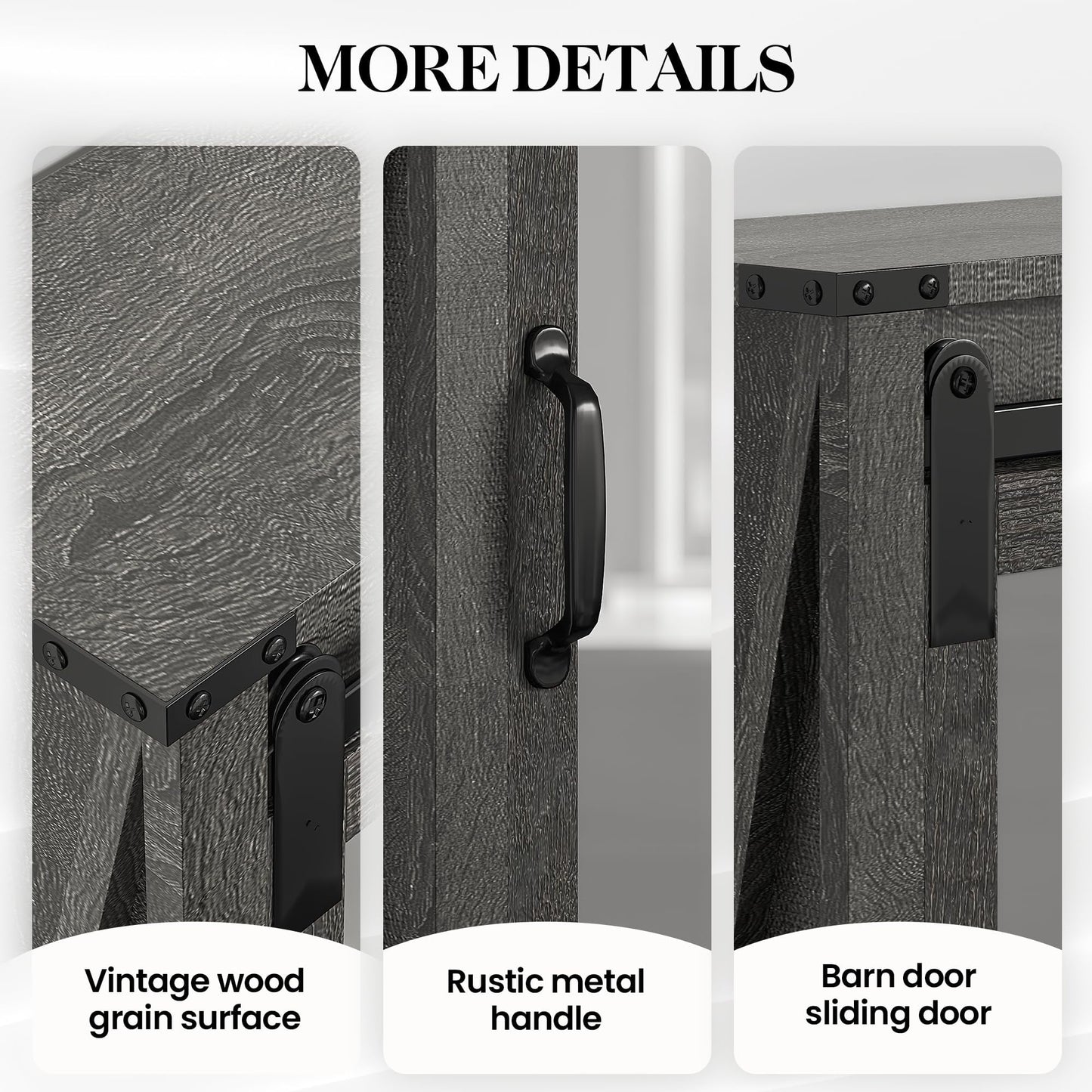 CozyHome 28in Bathroom Cabinet Wall Mount with Sliding Mirror Door, Over The Toilet Storage Cabinet, Farmhouse Medicine Cabinet with Shelves and Towel Bar for Living Room, 28" W x 29" H, Dark Grey