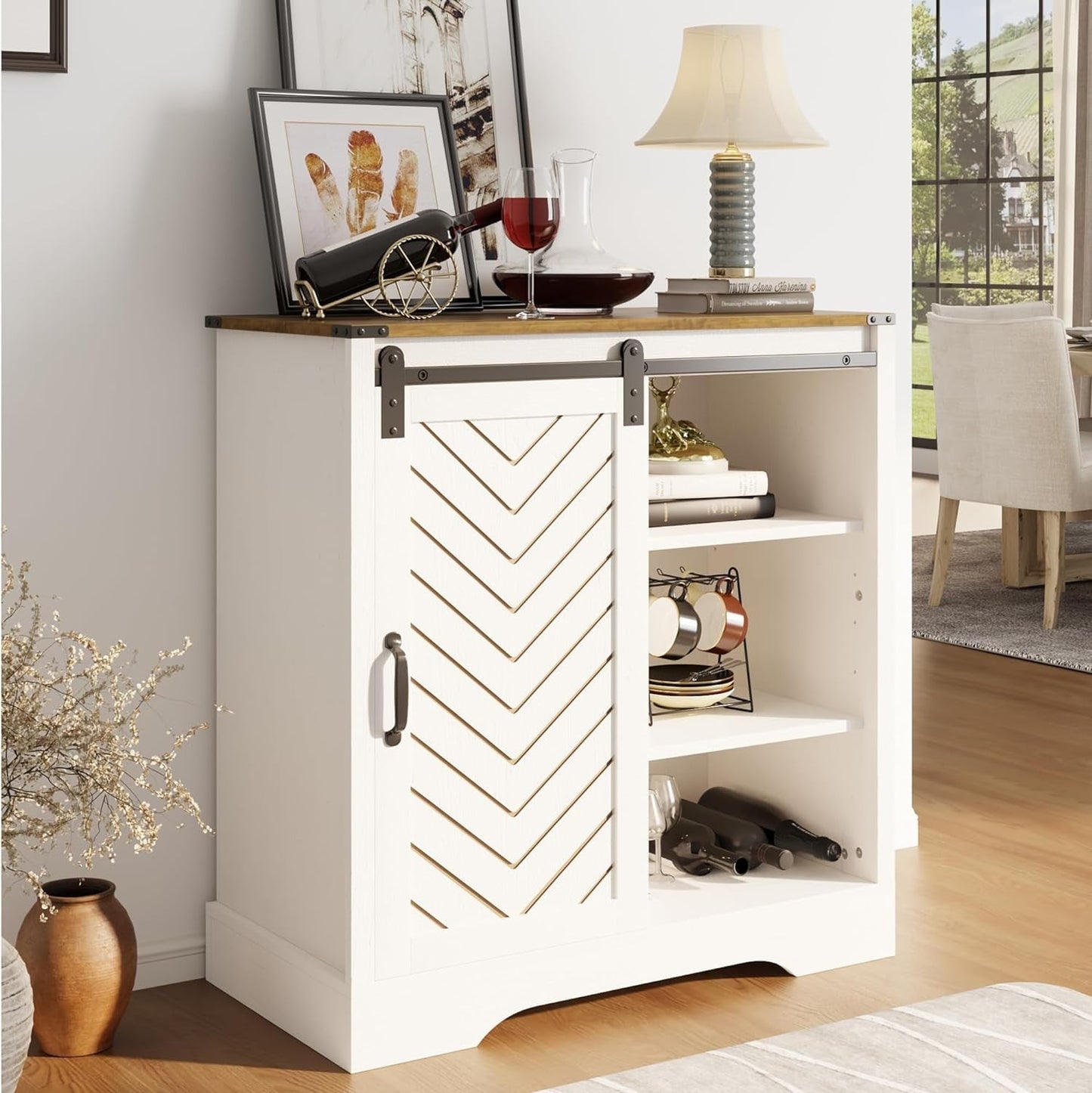Royalcraft Farmhouse Coffee Bar Cabinet with Storage