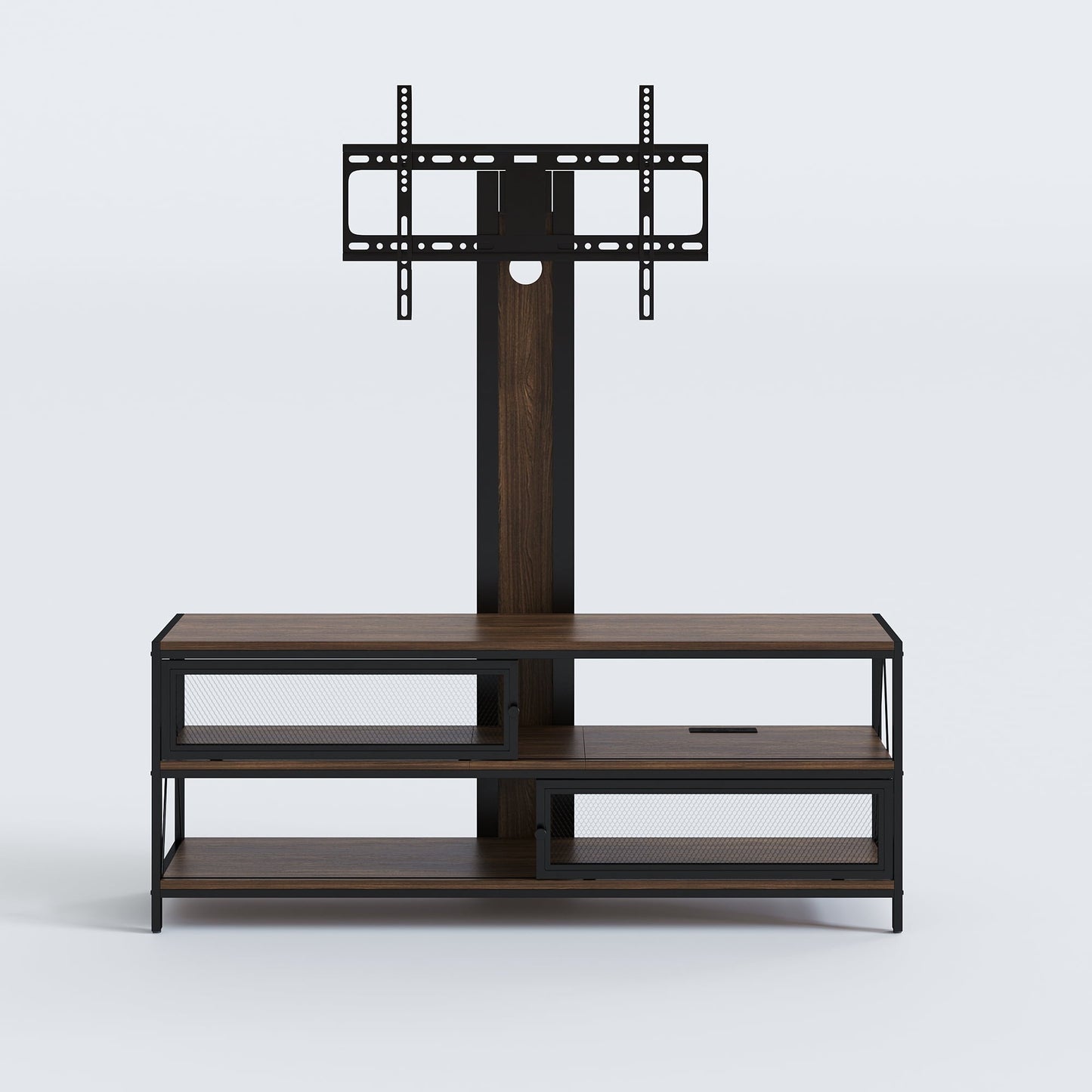 Royalcraft TV Stand with Mount and Power Outlet, 51" Swivel TV Stand Mount for 32/45/55/60/65/70 Inch TVs, LED Entertainment Center with Storage Shelves for Living Room, Bedroom, Office
