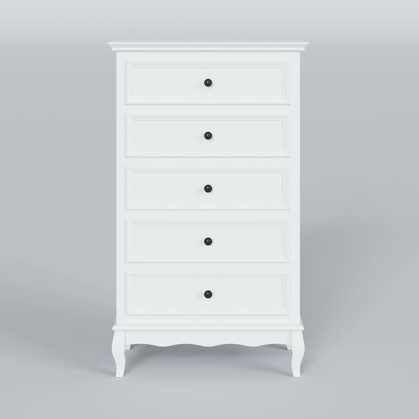 Royalcraft Dresser for Bedroom, Modern 5 Drawer Dresser with Solid Wood Legs and Painted Finish, Tall Chest of Drawers, Wooden Storage Cabinet Organizer for Living Room, Nursery, Hallway, Entryway
