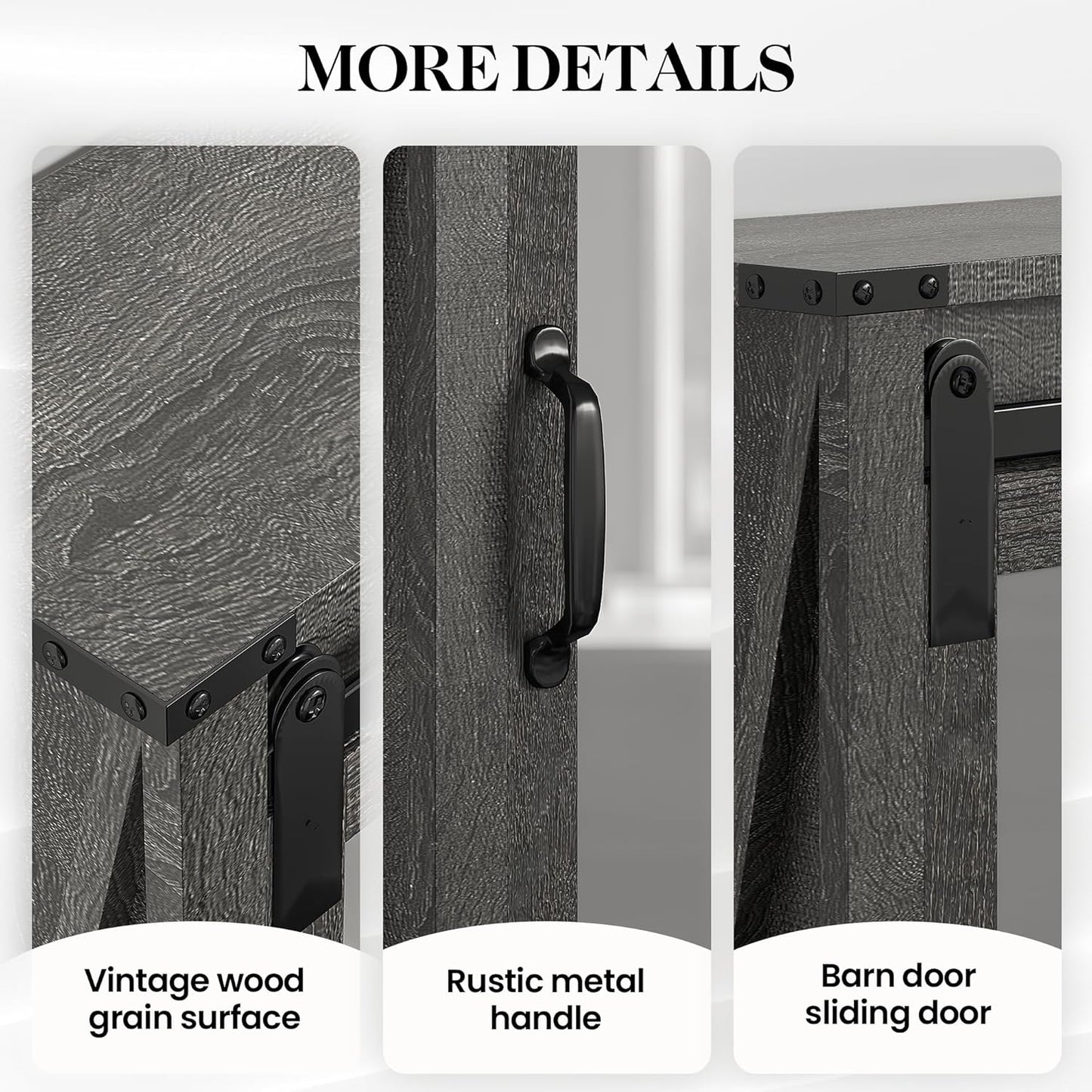 Superjoe 28in Bathroom Cabinet Wall Mount with Sliding Mirror Door, Over The Toilet Storage Cabinet, Farmhouse Medicine Cabinet with Shelves and Towel Bar for Living Room, 28" W x 29" H, Grey