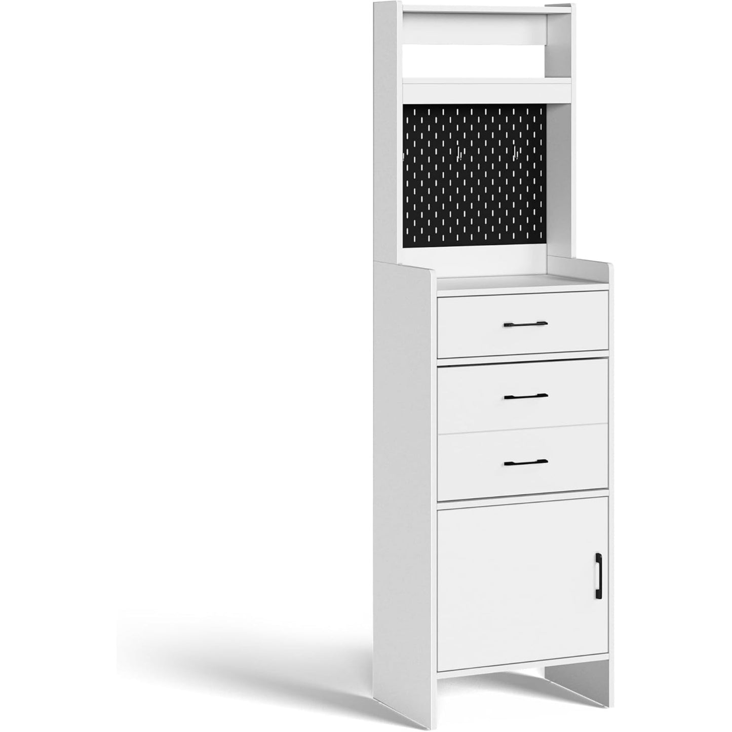 Superjoe 5-in-1 Shoe Cabinet with Flip Drawer, Entryway Shoe Storage with Pegboard, Adjustable Shelf, Wood Entryway Cabinet, White