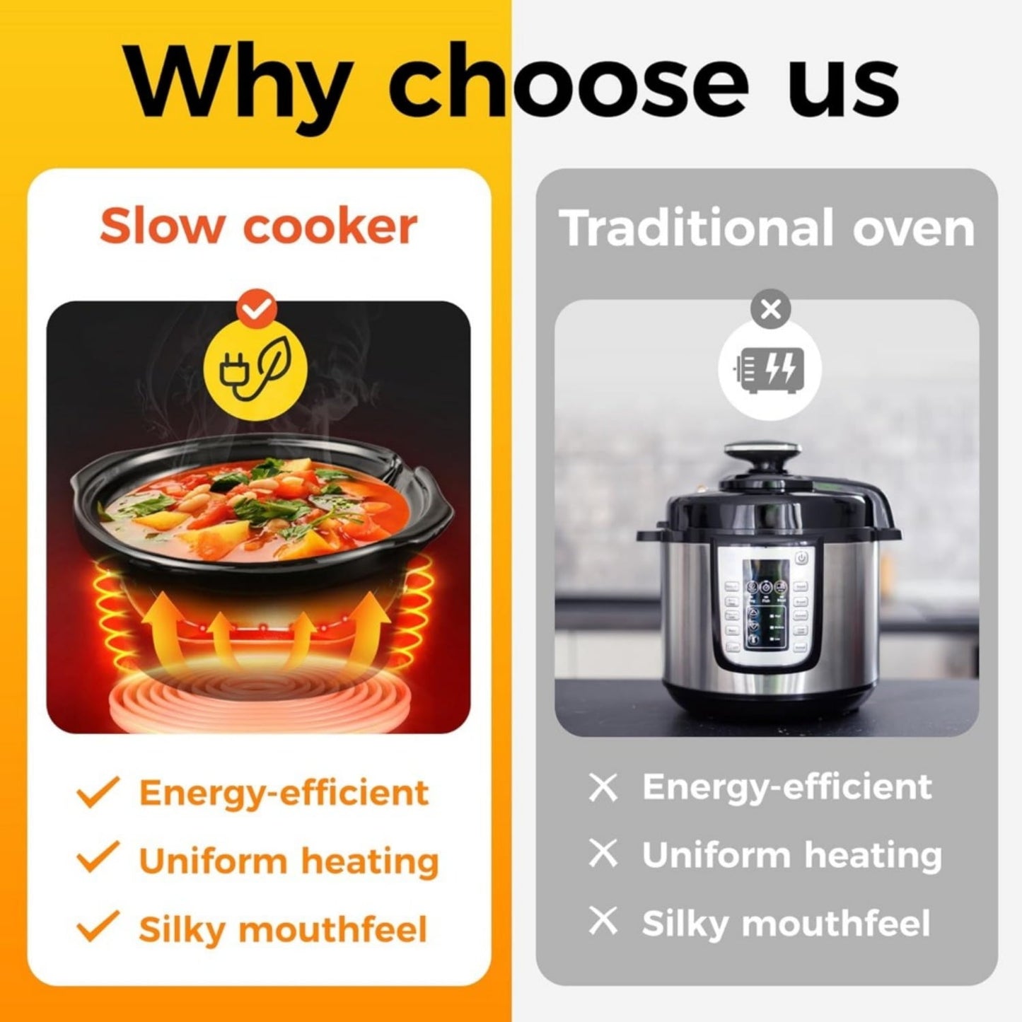 Superjoe Double Slow Cooker,2 Pot Small Mini Crock Buffet Servers and Warmer,Dual Pot Oval Manual Slow Cooker with Adjustable Temp Removable Ceramic Pot,Stainless Steel, Total 2.5 Quarts Black