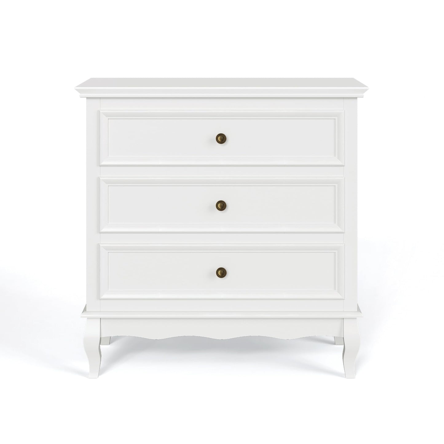 Superjoe White 3 Drawer Dresser for Bedroom, Wide Chest of Drawers with Ball Bearing Slide, Modern Wood Dresser Wide Nightstand Cabinet for Living Room