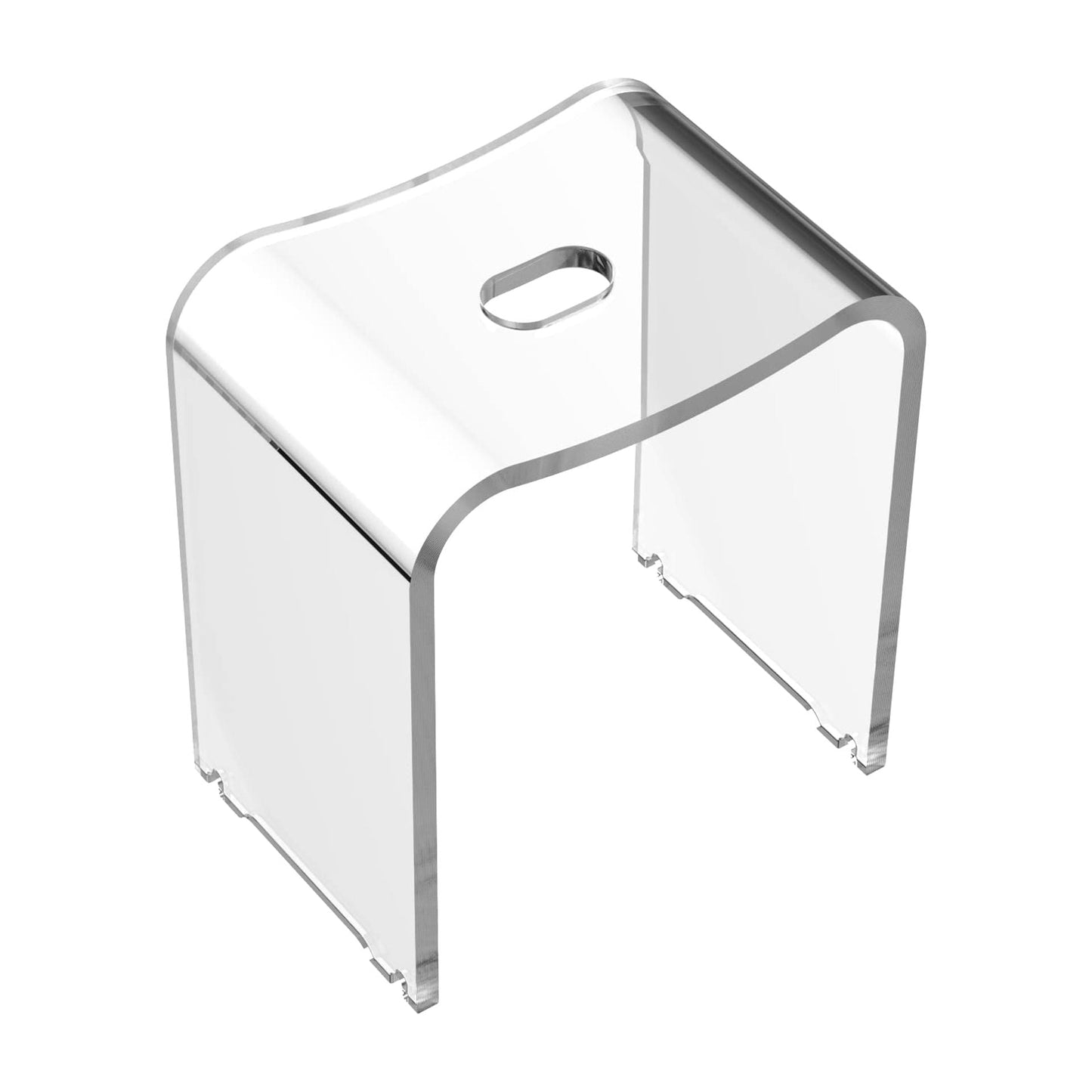 Superjoe Acrylic Shower Bench Seat Bathroom Shower Stool, Rounded Edge and Sleek Designed, 3/4" Thick, Weight Capacity 300 lbs, Clear