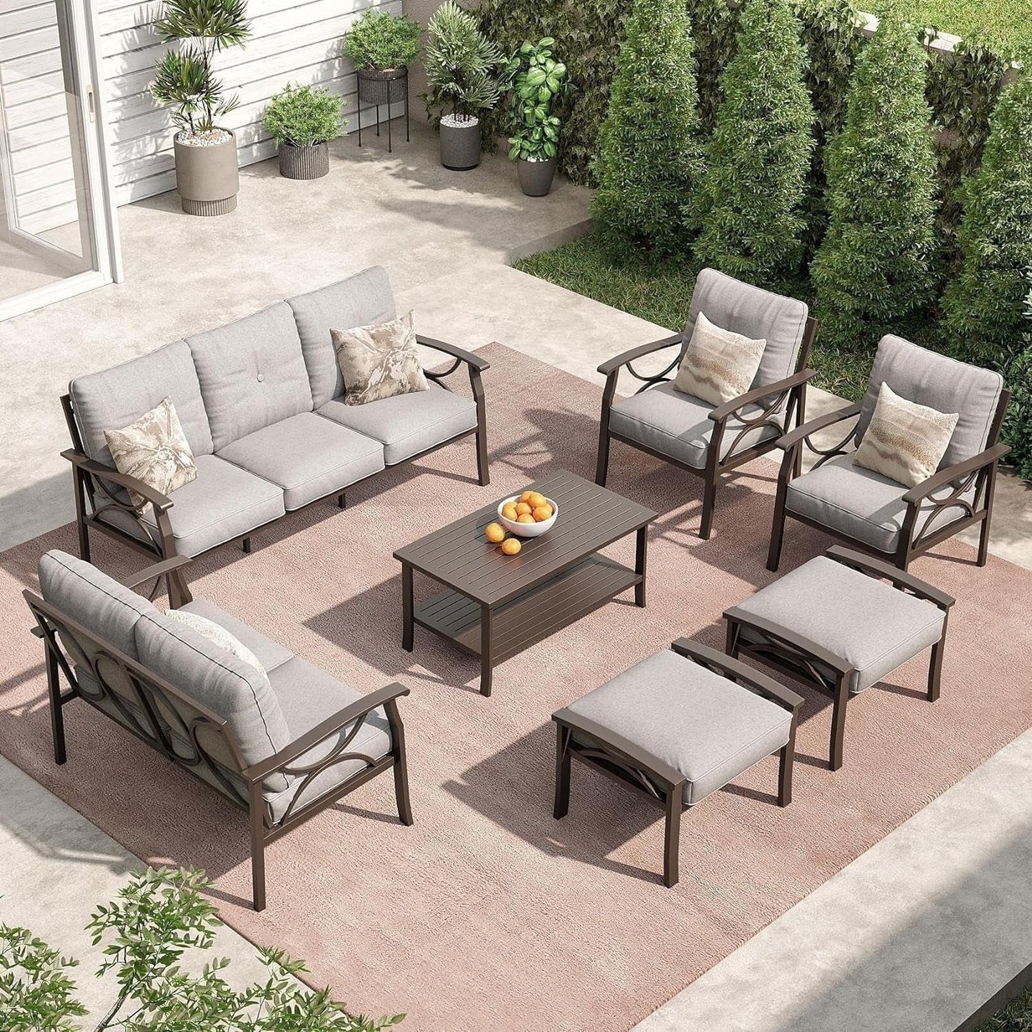 sunvivicollection Outdoor Side Table, All-Weather Wood Rectangular Patio Side Table Patio Tables for Porch Backyard Garden, Coffee