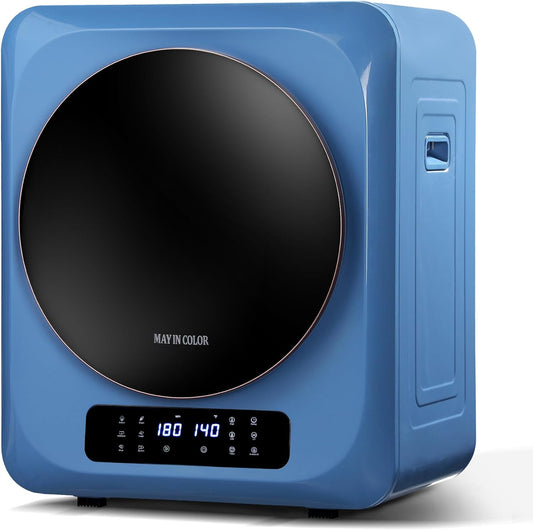 SunviviCollection Portable Dryer for Apartments, LCD Control Panel Tumble Portable Clothes Dryer with Smart Moisture Sensor, Compact Dryer Machine for Apartment, Dorm and Home, 1.6 cu.ft/120V/850W, Blue