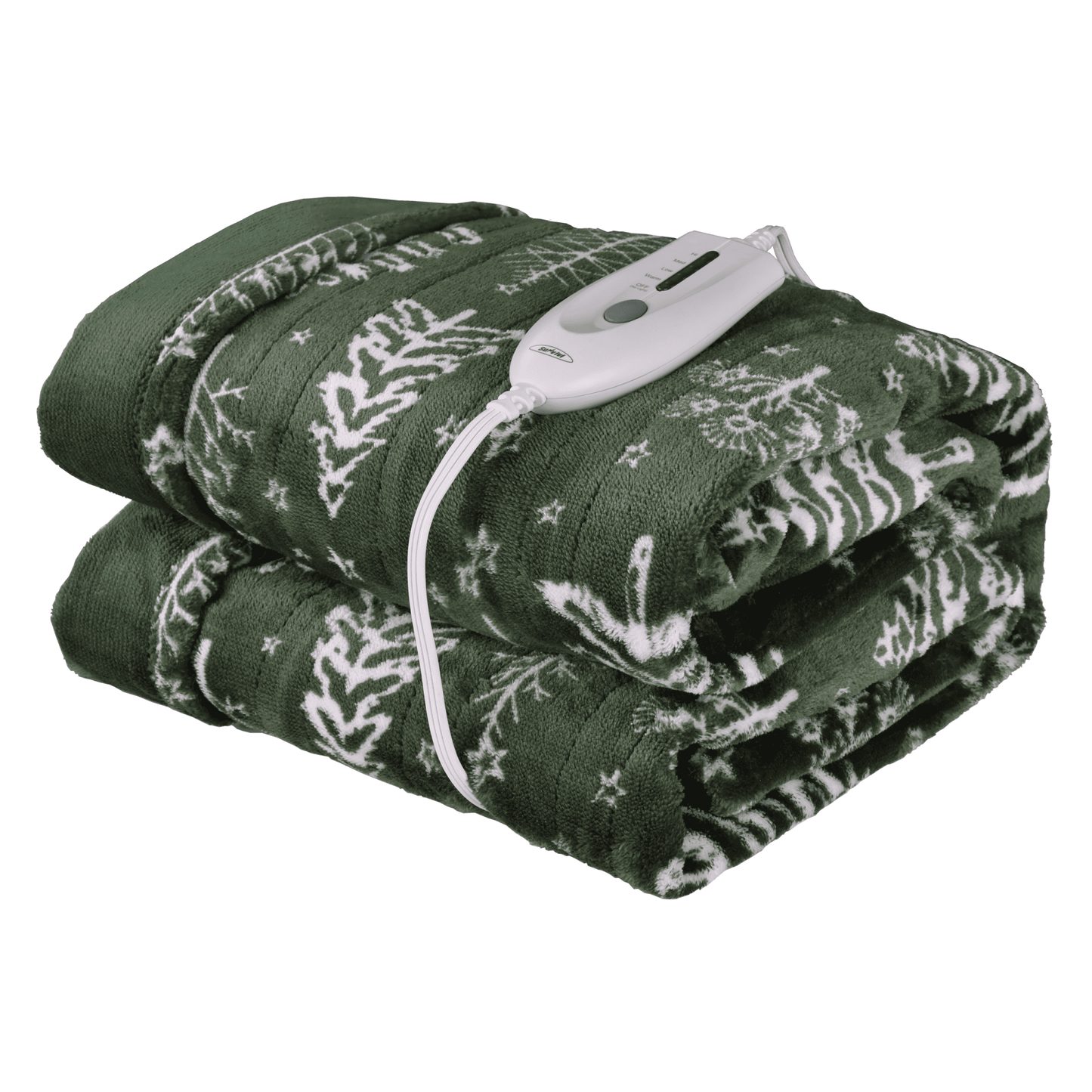 Superjoe Electric Throw Heated Blanket, Double-Layer Flannel, 4 Heat Settings and Auto-off, 60" x 50", Green