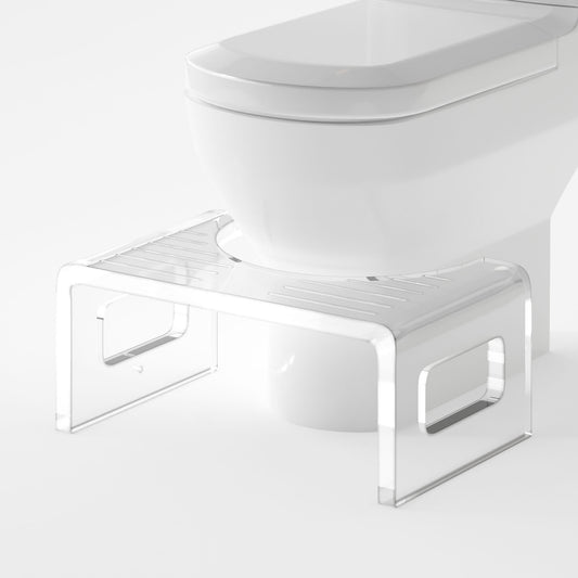 7'' Tall Acrylic Toilet Stool, Modern Non-Slip Potty Stool for Children & Adults, Men & Women, Squatting Toilet Stool for Bathroom, Toilet Step Stool Foot Rest Stool