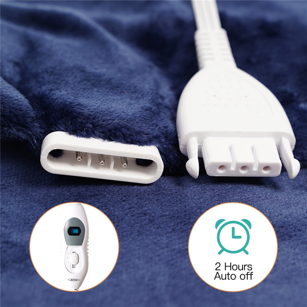 Superjoe Heating Pad for Neck and Shoulder Pain Relief, 27"x 25" Large Electric Heating Pad for Back Pain with Auto Off, 3 Temperature Settings, Soft Flannel,Blue