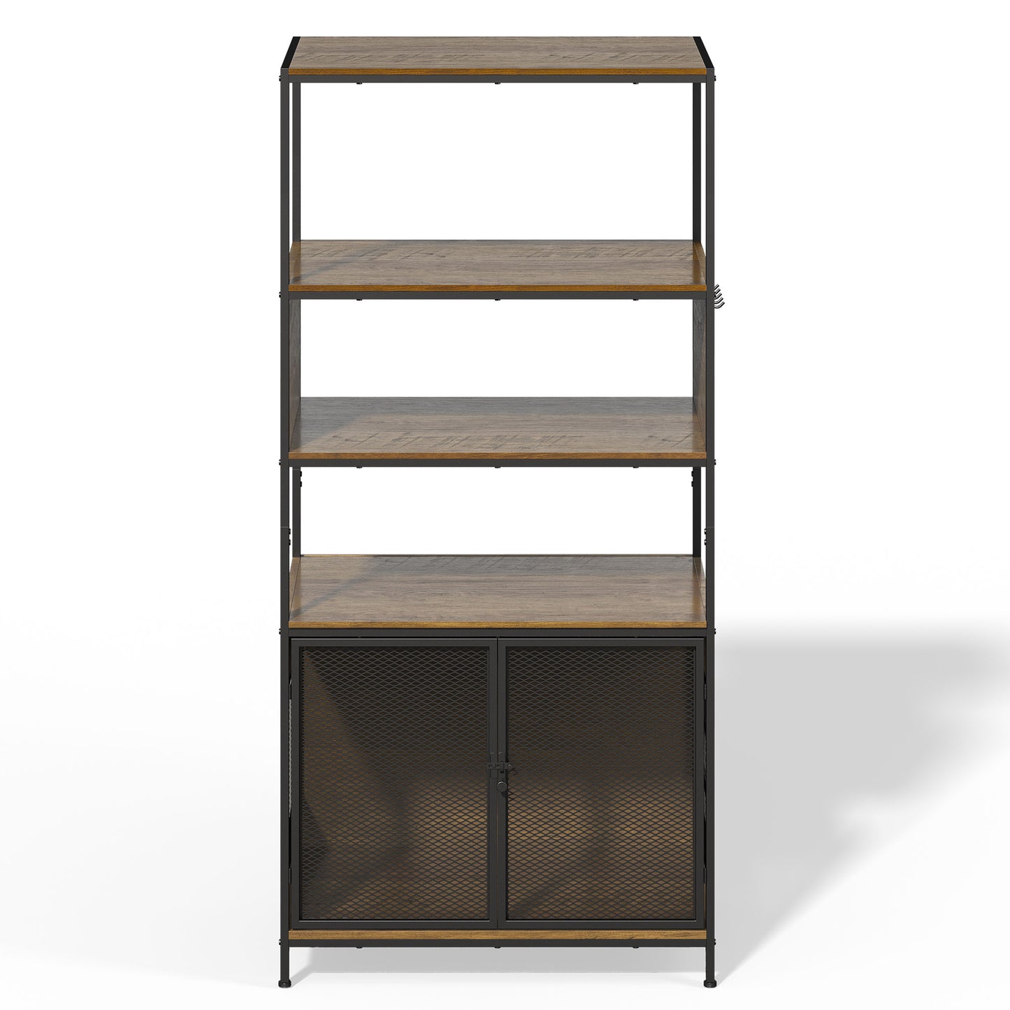 Dog Crate Furniture with Display Shelf, Decorative Dog Crate Industrial Bookshelf with Kennel, Furniture Style Dog Crate for Medium Dog, Cat Litter Box Furniture, Brown